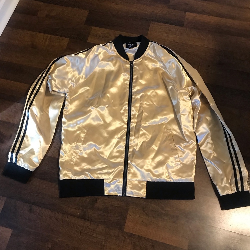 Gold and black zip up jacket